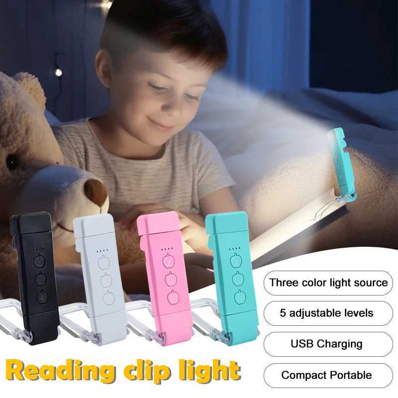 Mini Reading Clip Light Portable Charging Book Clip Light Four color USB Interface Three color Light Source 5-level Adjustment M251120