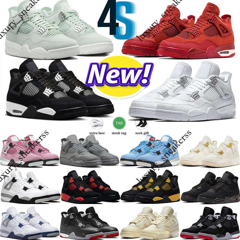 Designer 4s jordably basketball 4 shoes for men women The Nigel jordaly Syester Black Cat Military Blue Sail Red Cement jordanly White Thunder Fear Basketball