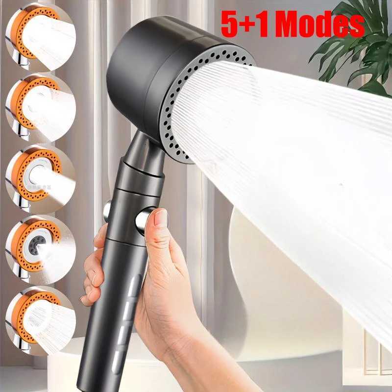 5 Modes Spray Water Saving Shower Head ABS Handheld Spa Showerheads Large Flow Portable Bathroom Filter Shower Faucet Nozzle SetM251120