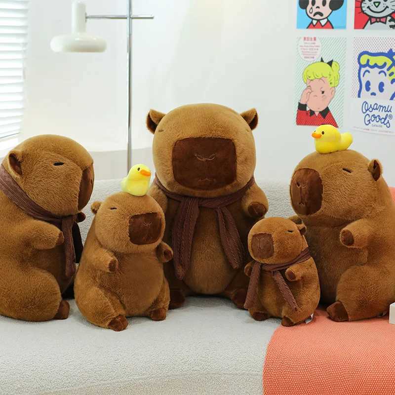 Capybara Plush Toy Set Mommy with 4 Little Capibaras Capibala Plushie Dolls Stuffed Animal Pillow Turtle Backpack Car Decor G251120