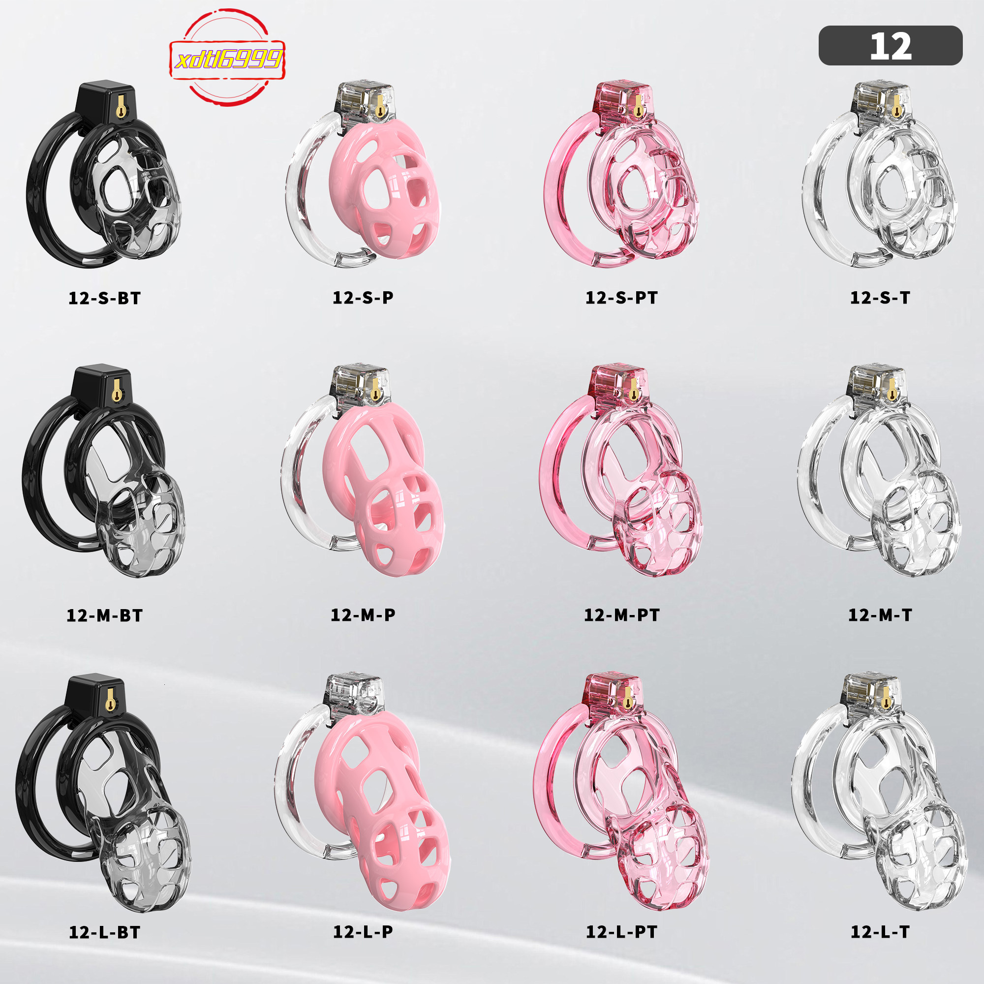 YPM Male Cock Cage with a Soft Surface Pearl pink TPE Material Chastity Device with 6 Sizes Rings for Sissy Men Bondage