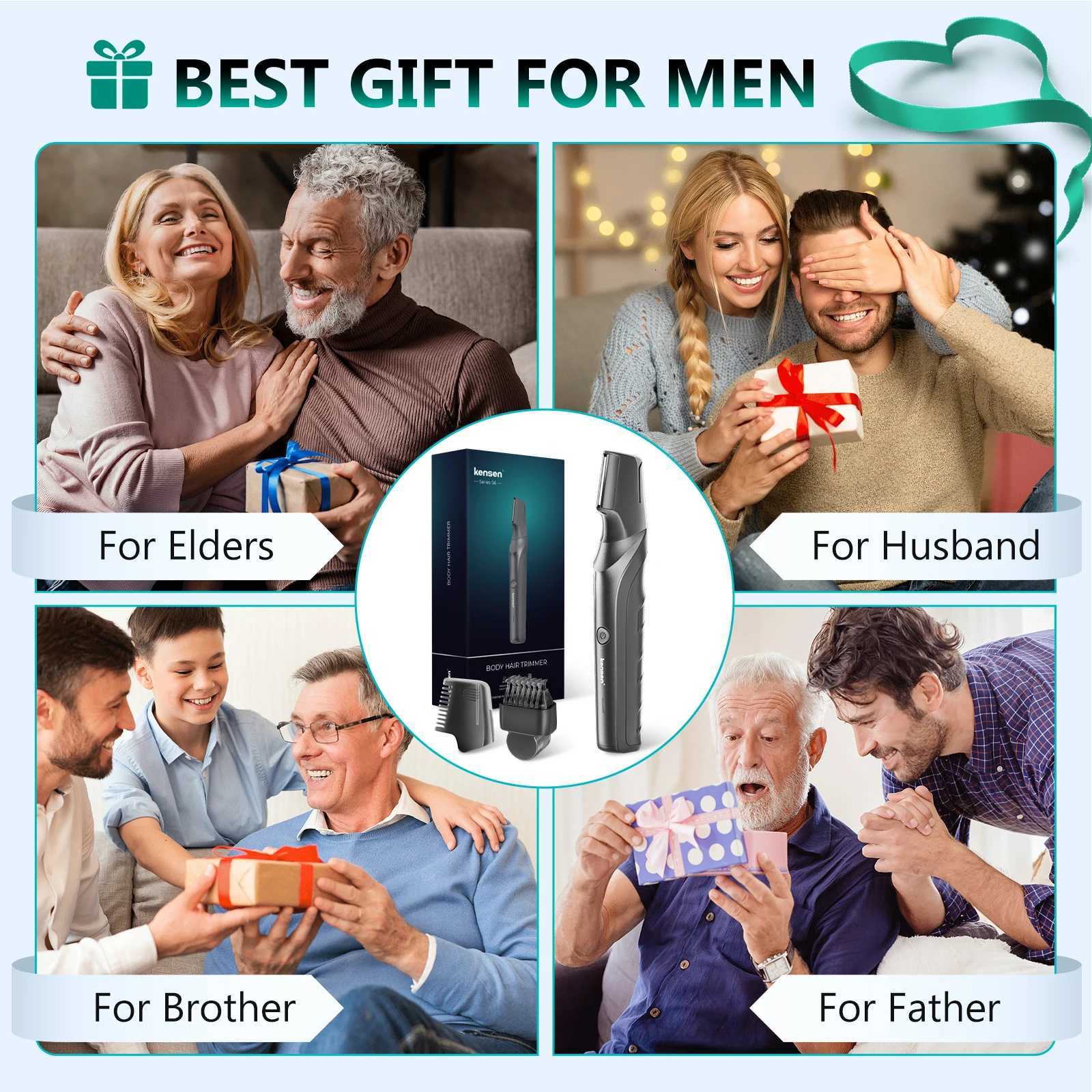 Kensen S6 Electric Hair Trimmer for Men Body Groomer Clipper IPX5 Waterproof Portable Groin Pubic Hair Trimmer Razor For BarberT251120