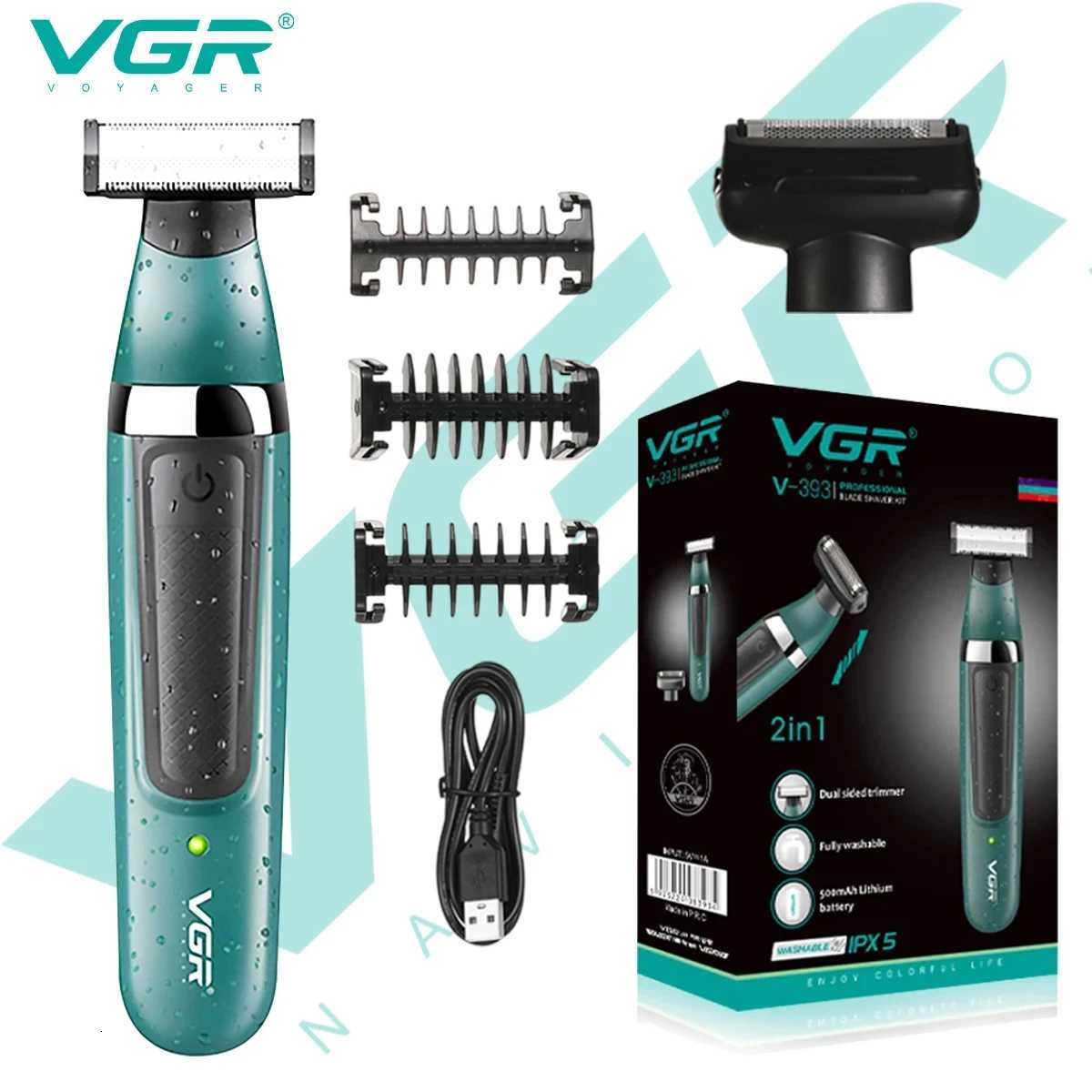 VGR V-393 2-in-1 multifunctional hair trimming set deep cleaning razor private area body hair remover reciprocating shaverT251120