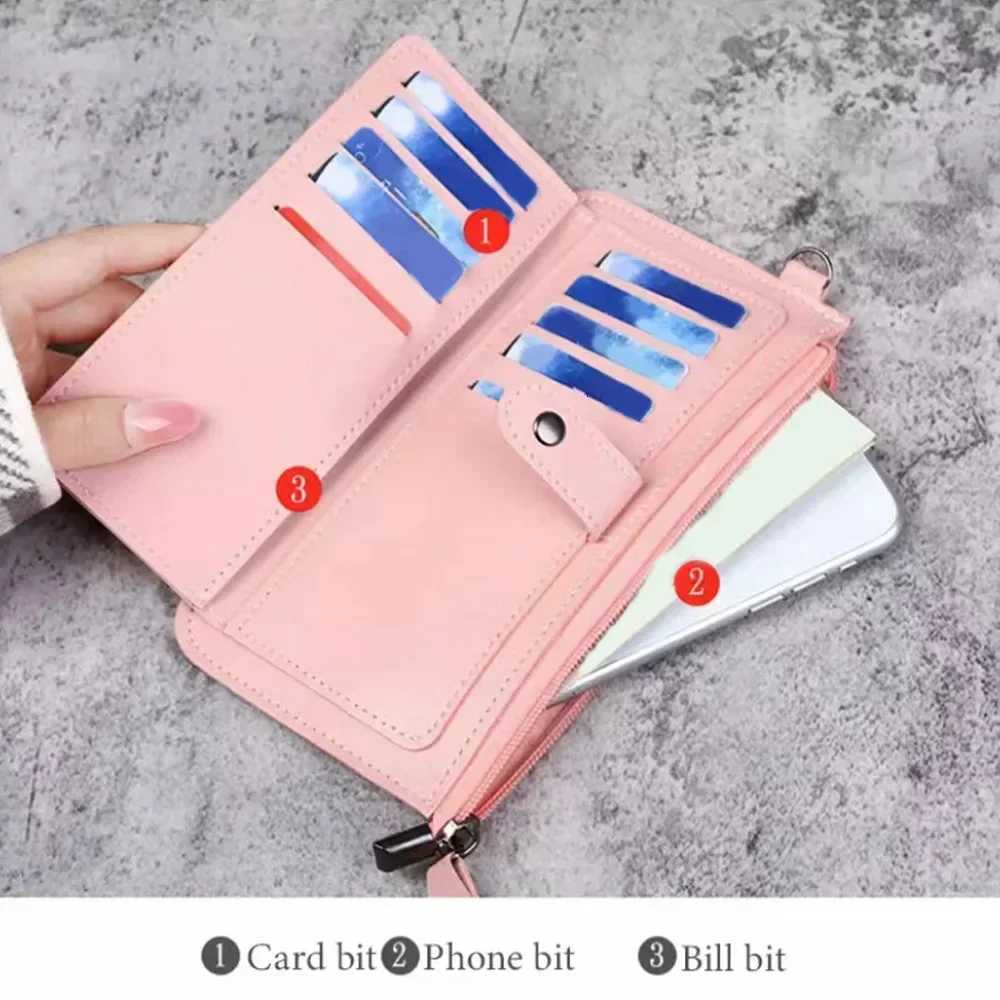 Fashion Zipper Wallets Womens Purses Handbags Leather Billfold Wallet Anti Thief Rfid Minimalist Wallet Rose Gold PatternW251120