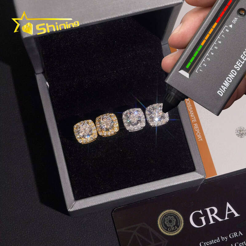 US Warehouse Fast Shipping 9.5mm Sterling Sier Gold Plated Pass Test Silicon Stone Screw Back Stud Earrings