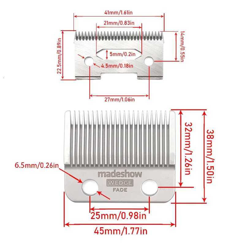 Madeshow M5F M10 R66 Wedge Fade Blades Stainless Steel Hair Clipper Ultra Thin Blade Trimmer Replacement Original Cutter HeadT251120