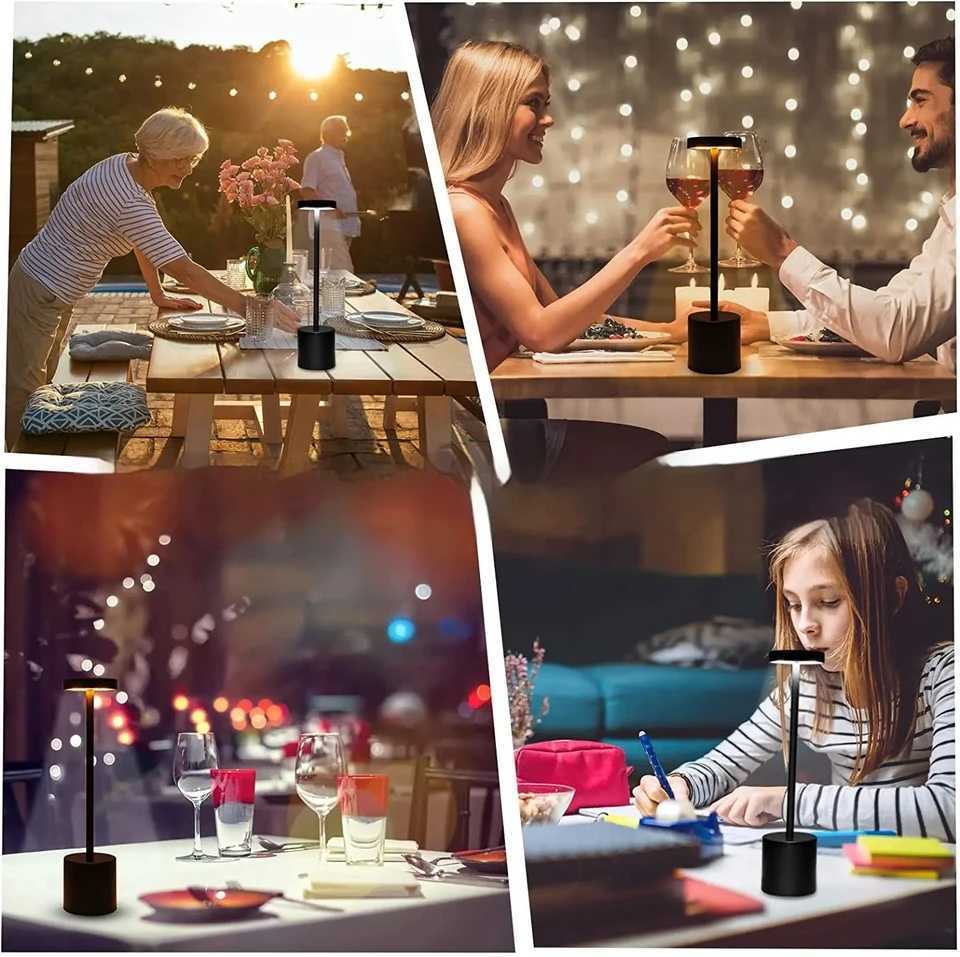 Table Lamp USB Metal Rechargeable Desk Light 3Colors Adjustable Ambient Desktop Mood Mini Lighting Bedside Decorative M251120