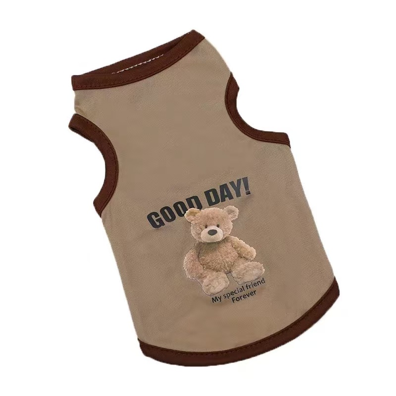 T0006Dog clothes small dog summer thin clothes pet striped dog clothes four seasons corgi teddy vest 2025 new