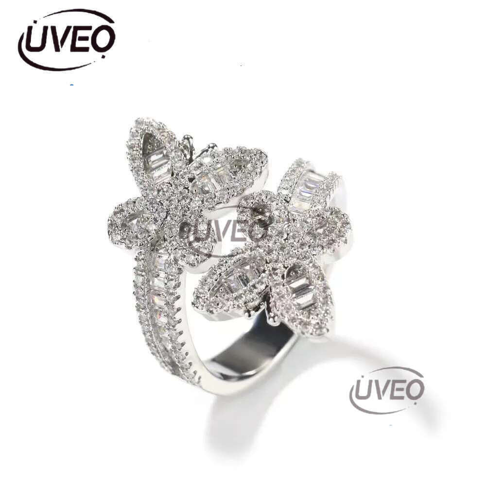 Fine Jewelry Iced Out Hip Hop Cuban k Ring Gold Plated Sterg Sier VVS Moissanite Dia