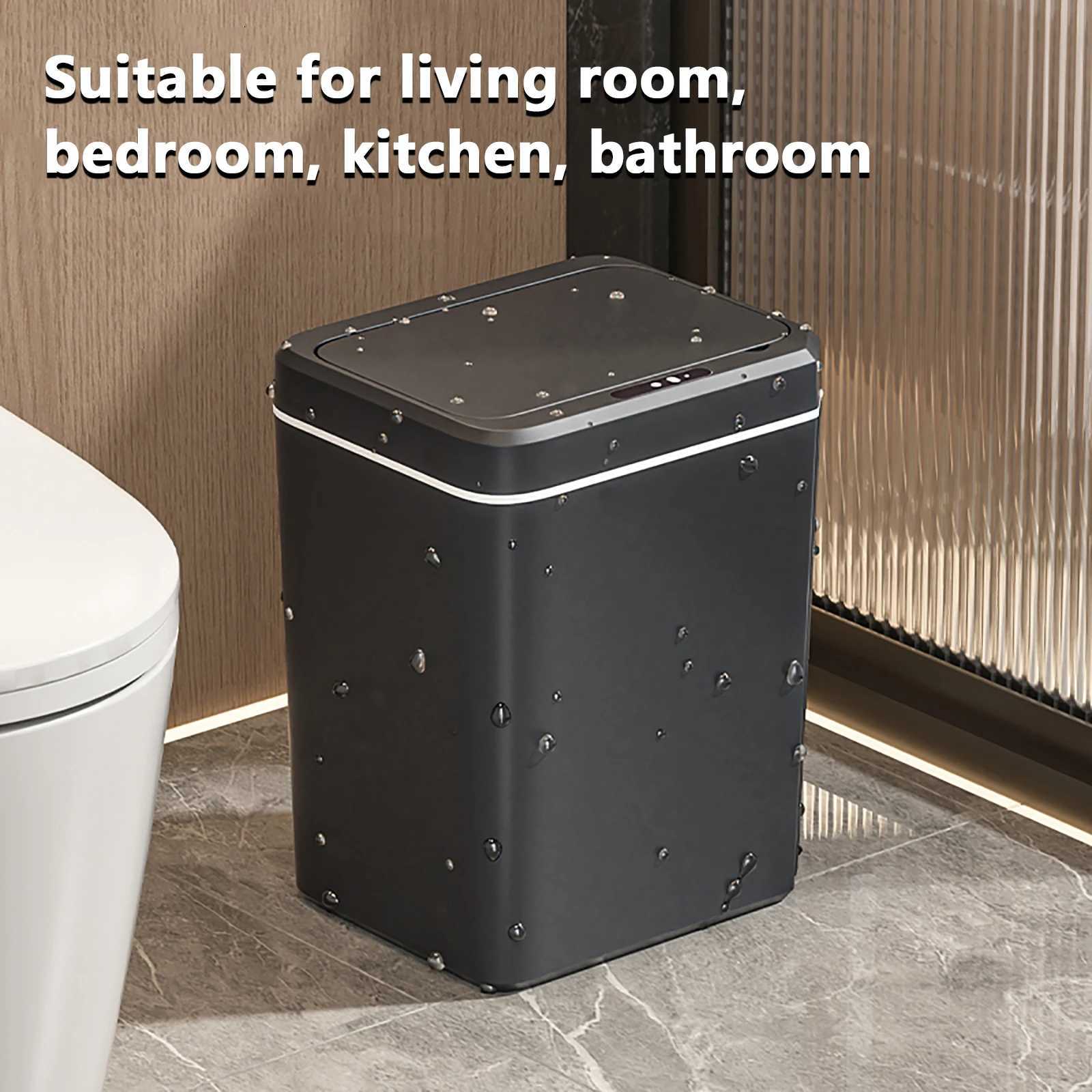 House Smart Sensor Trash Can Intelligent Touchless Trash Can Quiet Auto Motion Sensor Waste Bin for Kitchen Bathroom C251120