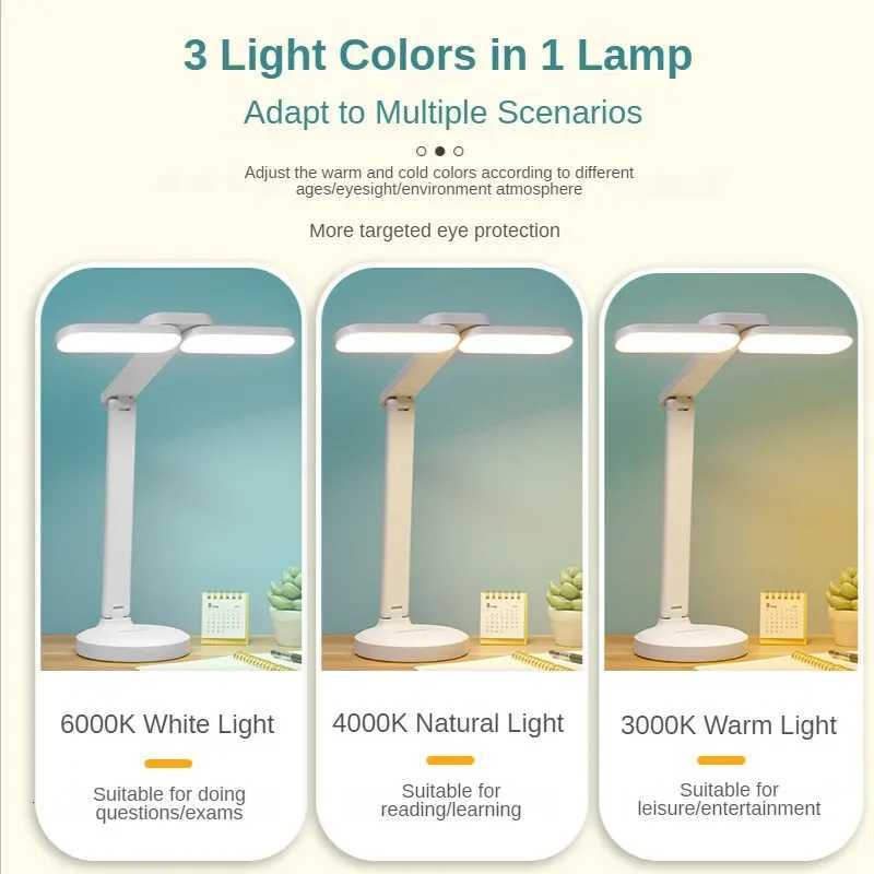 LED Table Lamp Eyes Protection Touch Dimmable Led Table Lamp Dormitory Bedroom Reading USB Rechargable Desk Lamp M251120