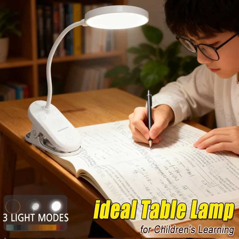 Mini LED Desk Lamp Clip On Reading Light Touch Control 3 Modes Rechargeable Bedside Book Light for Office Study Home Dormitory M251120