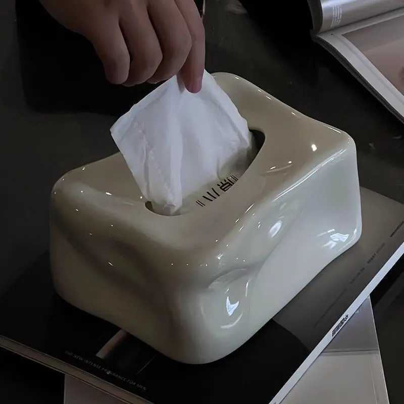 Ins Luxury Creative Ceramic Tissue Box Holder for Living Room Home Desktop Decor C251120