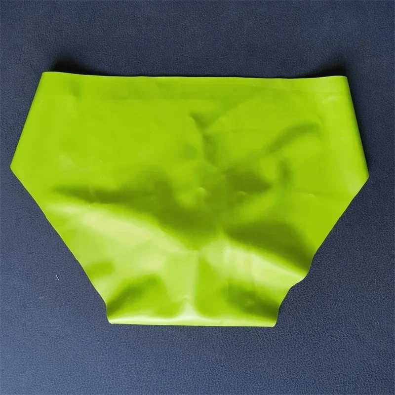Mens Sexy Latex Underpants Seamless Sheath Briefs See-Through Sissy Couple Low Waist Panties Erotic Rubber Tight Safety PantiesW251120