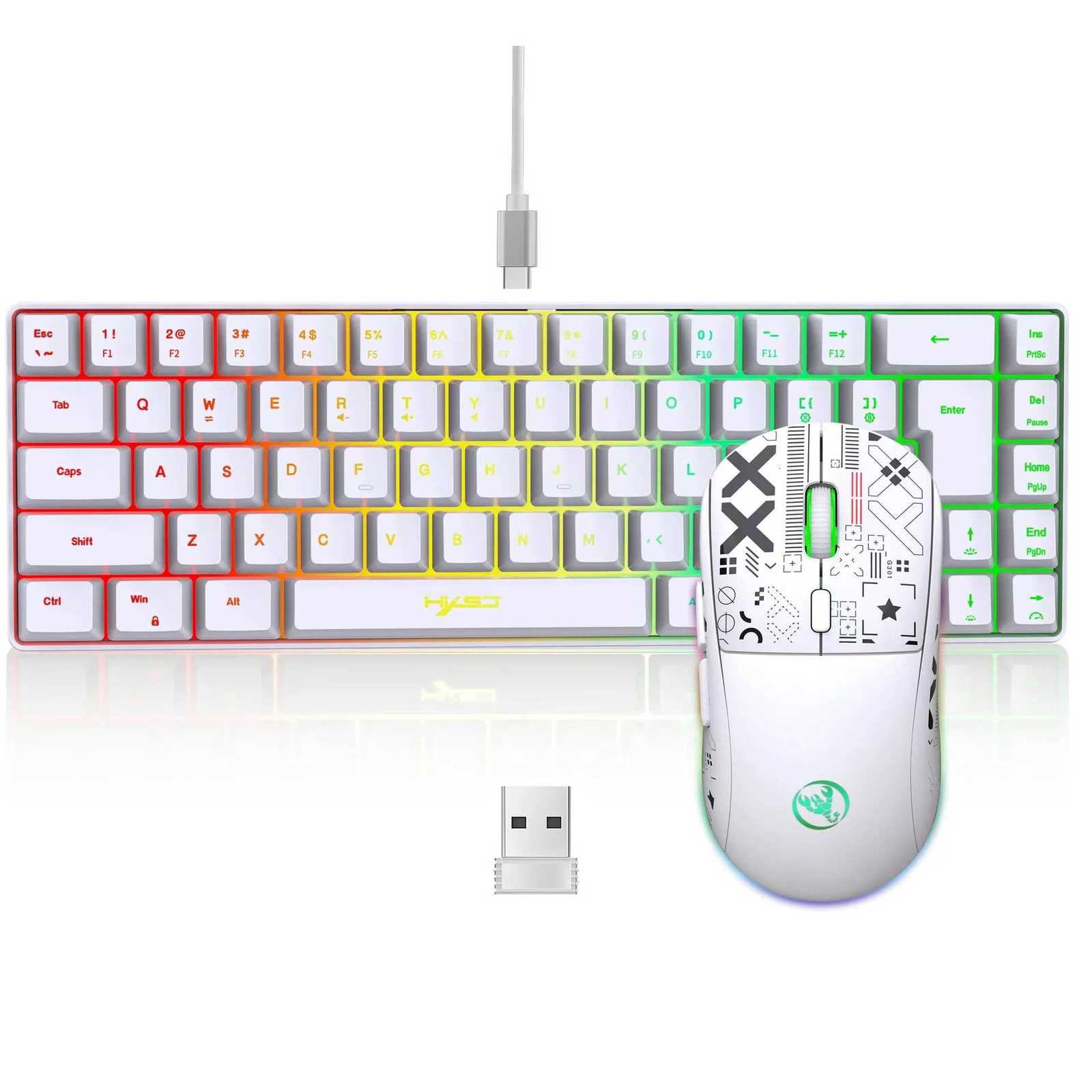 60 gaming Keyboard and mouse cbo set gamer white key board cbo cputer wired keyboards mouses off teclado for laptop pc Y251120 - view 7