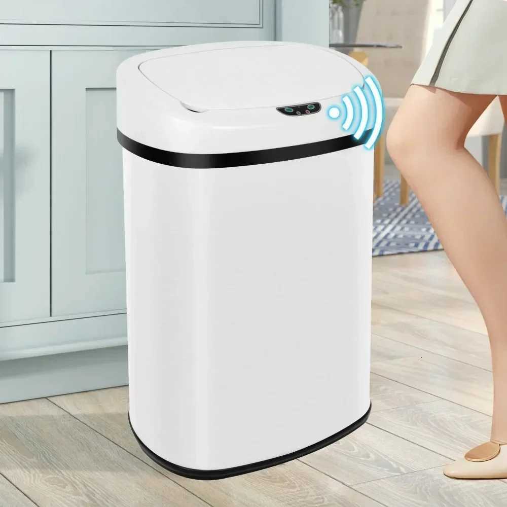 13-Gallon Kitchen Trash Can 50L Stainless Steel Garbage Can Automatic Touch Free Garbage Bin Motion Sensor Trash Can C251120