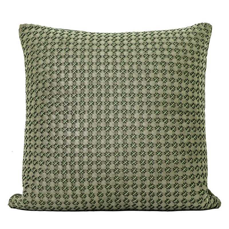 Pillow Case Grey olive green hand woven Cushion Cover Rectangular Waist case Modern Light Luxury Model Room Sofa Cover C251120