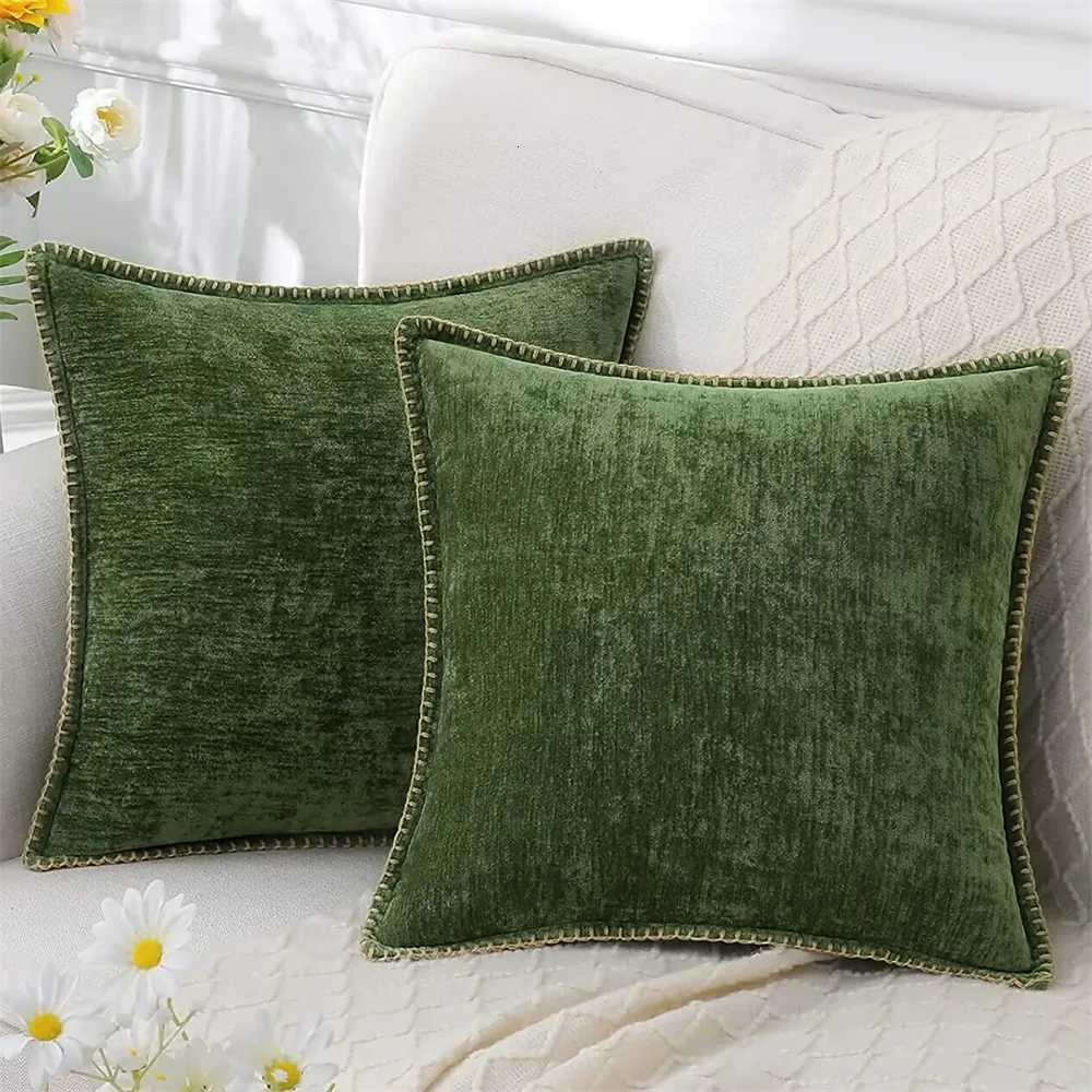Pillow Case Olanly Chenille Cushion Cover 45x45 Cover 40x40cm Sofa Decorative Throw Case Soft Luxury For Living Room Decor C251120