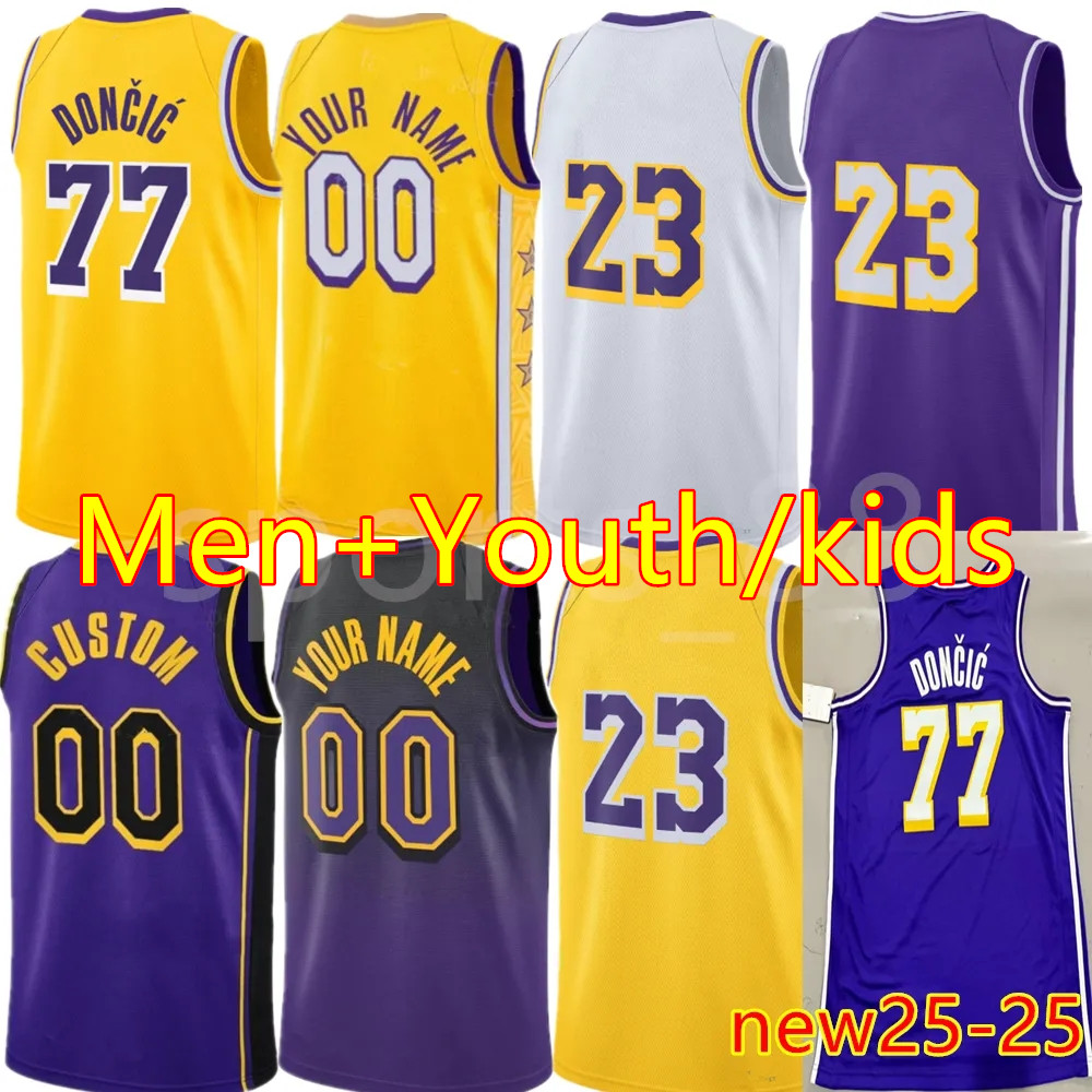 New Basketball Jerseys Lukaa Doncic James Bronny James Jr. Austin Reaves Rui Hachimura Dalton Knech Gabe Vincent Deandree Ayton Bryant Jersey Custom Lakerr Men Wear