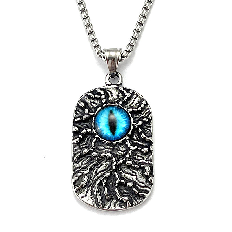 New retro stainless steel evil eye with personality men y2k necklaces moissanite chain designer necklace designer necklace for woman jewelry diamond c - view 7