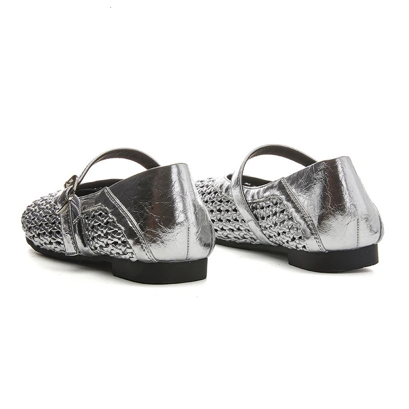 AIYUQI Womens Sandals Flat Knitted Mary Jane Shoes Summer Large Hollow Slippers 250420BJ - view 6