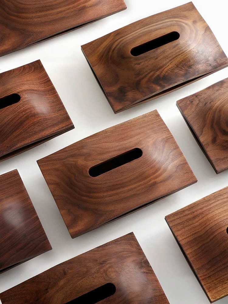 Walnut Wood Tissue Boxes Cover Tissue Holder Napkin Case for Home Decoration Hotel Restaurant Light Luxury Scandinavian Style C251120