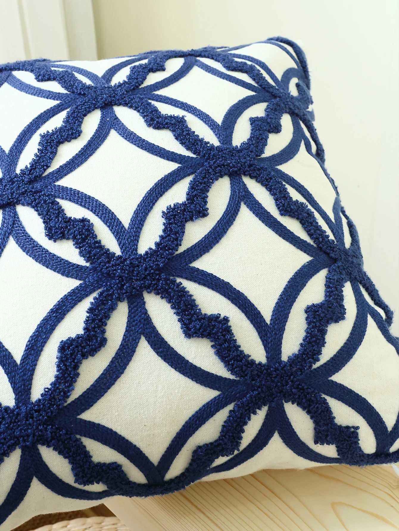 Pillow Case 1pc Solid color geometric cover cushion cover three-dimensional cushion cover embroidery headboard sofa cover C251120