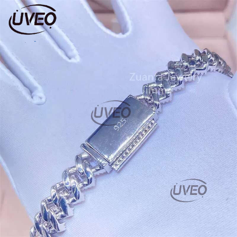 Custom Made Solid Back 10mm Width Necklace Jewelry S Pass Dia Tester Flawless Moissanite Man