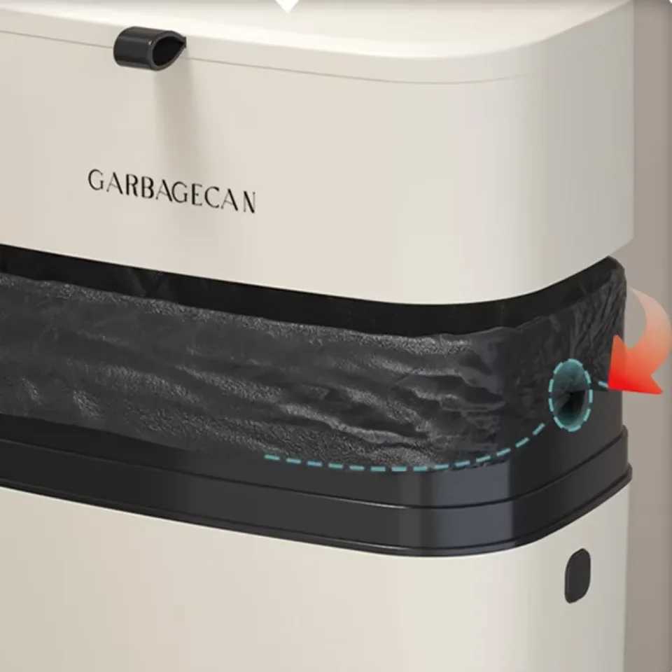 Stylish Home Kitchen Toilet Hanging Trash Can - Large Capacity Square Design Convenient Flip Cover C251120