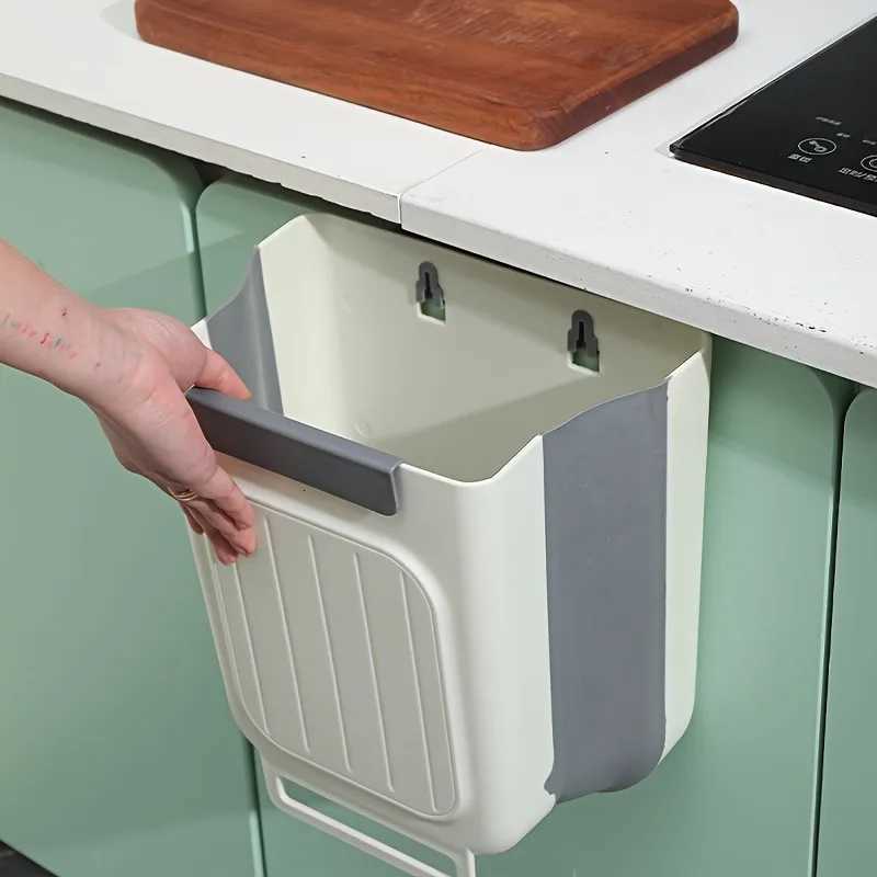 Foldable 6L Trash Can Square Hanging Bin No Bend No Electricity Needed Save Space Easy Use C251120