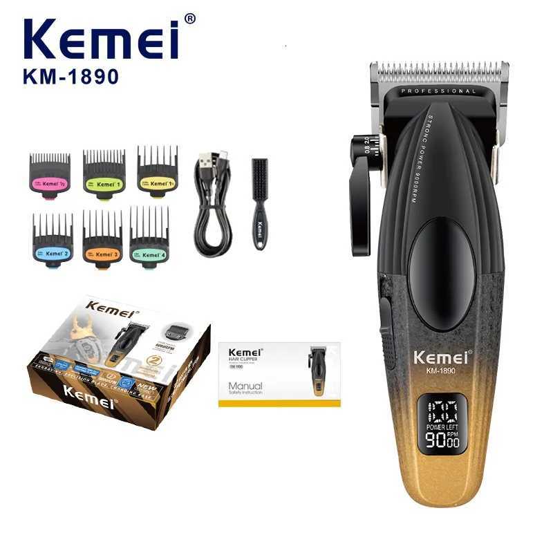 KEMEI Clipper Hair Cutting Machine Electric Hair Clipper Professional Hair Trimmer Cordless Trimmer for Men Digital Display 1890T251120