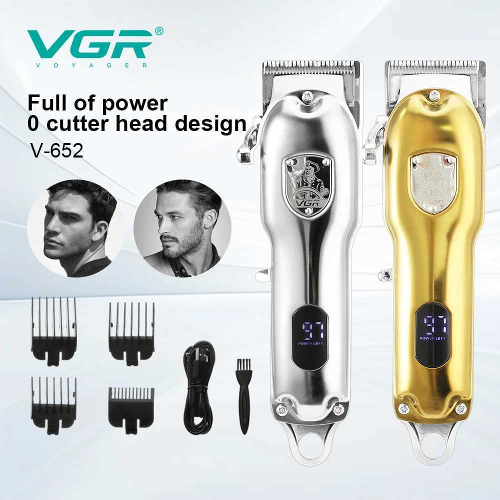 VGR 652 Hair Clipper Professional Hair Cutting Machine Adjustable Hair Trimmer Cordless Barber Digital Display Clipper for MenT251120