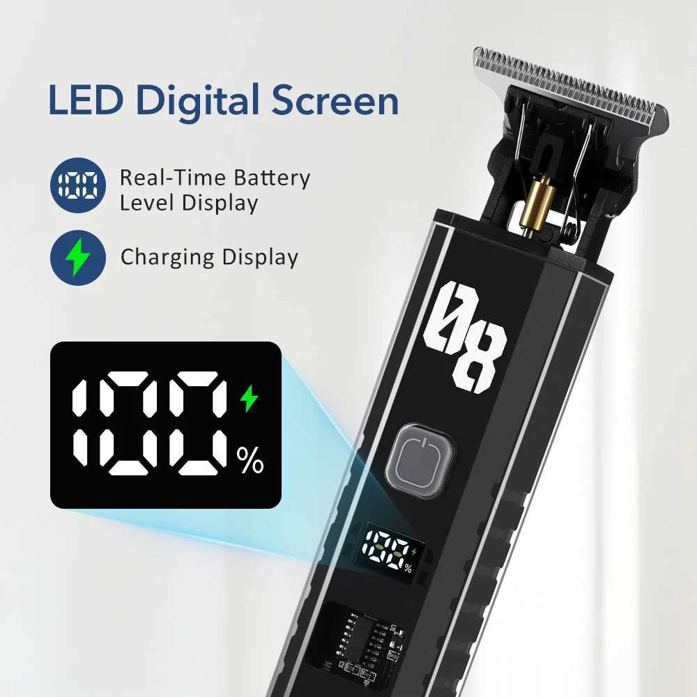 New Electric Hair Clipper LCD Display Hair Trimmer Hair Cutting Barber Machine Beard Cutting Machine for Salon Mens ShaverT251120