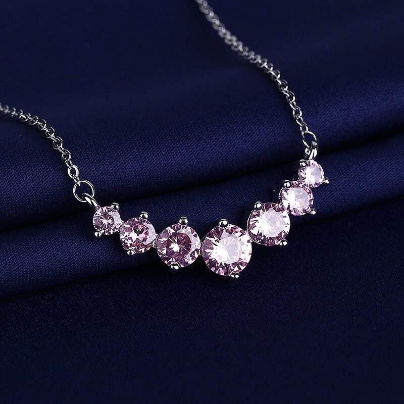 925 silver hot selling new moissanite straight seven star necklace women's pendant collarbone chain simple and fashionable