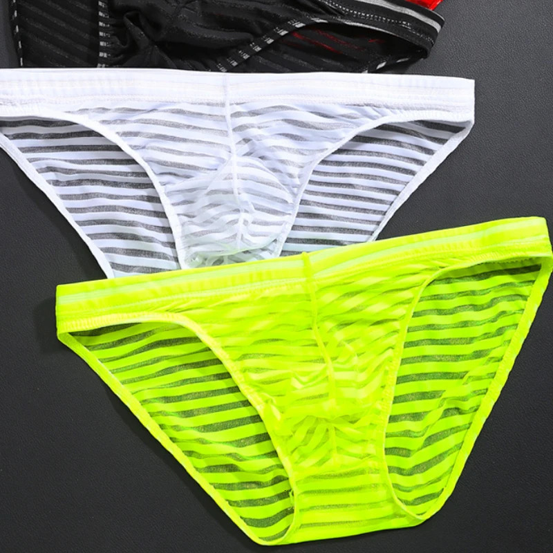 1 piece of mens underwear ultrathin transparent mesh summer fabric ice silk seamless sexy shorts breathable 250417