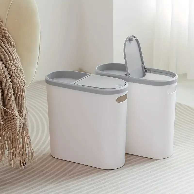 1 bathroom trash can home creative open type trash can covered press type bathroom trash can simple paper basket large capac C251120