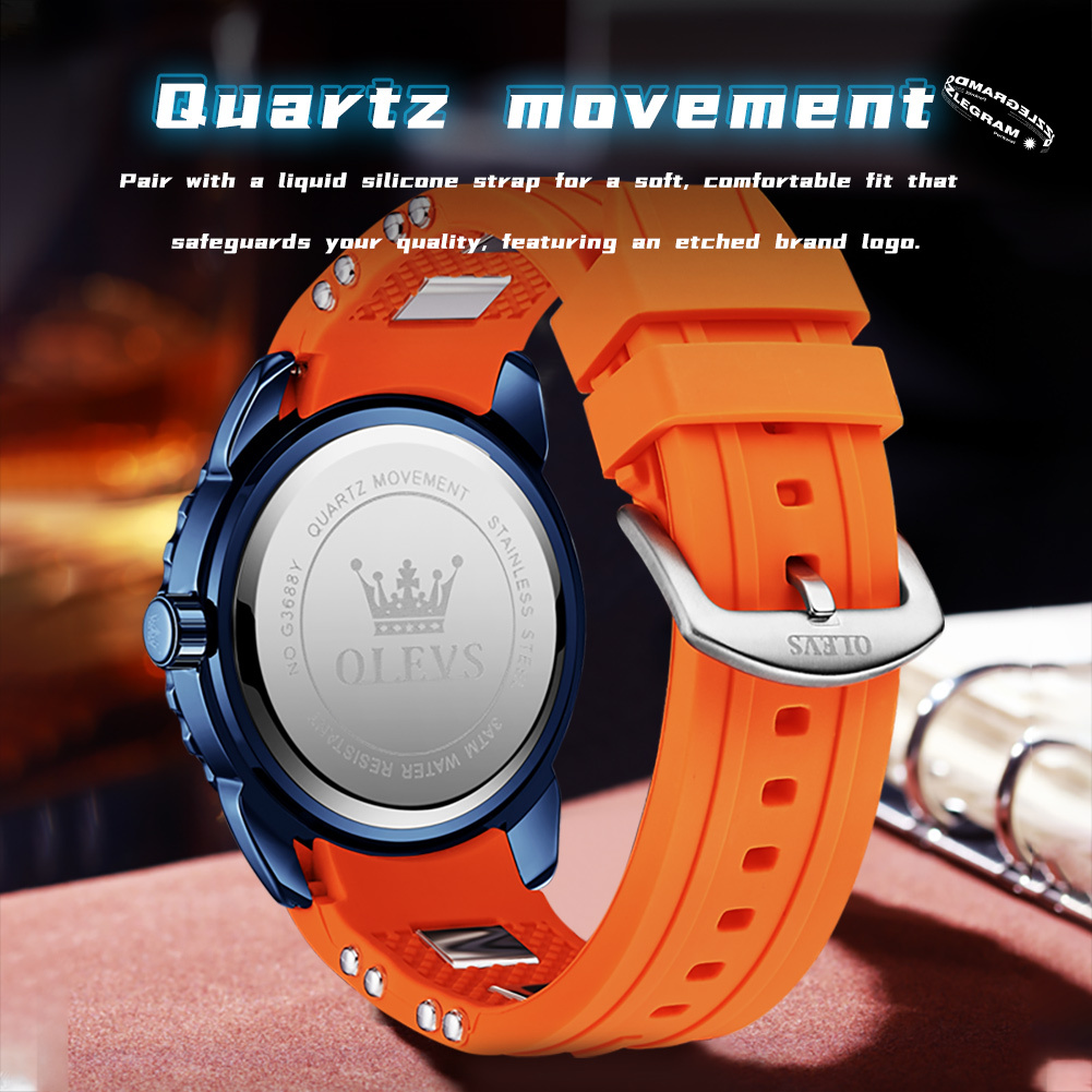 OLEVS Designer Men's Watches Are Particularly Elegant Multi-functional Waterproof Quartz Watches Men's Quartz Luxury Watches, Free Delivery 