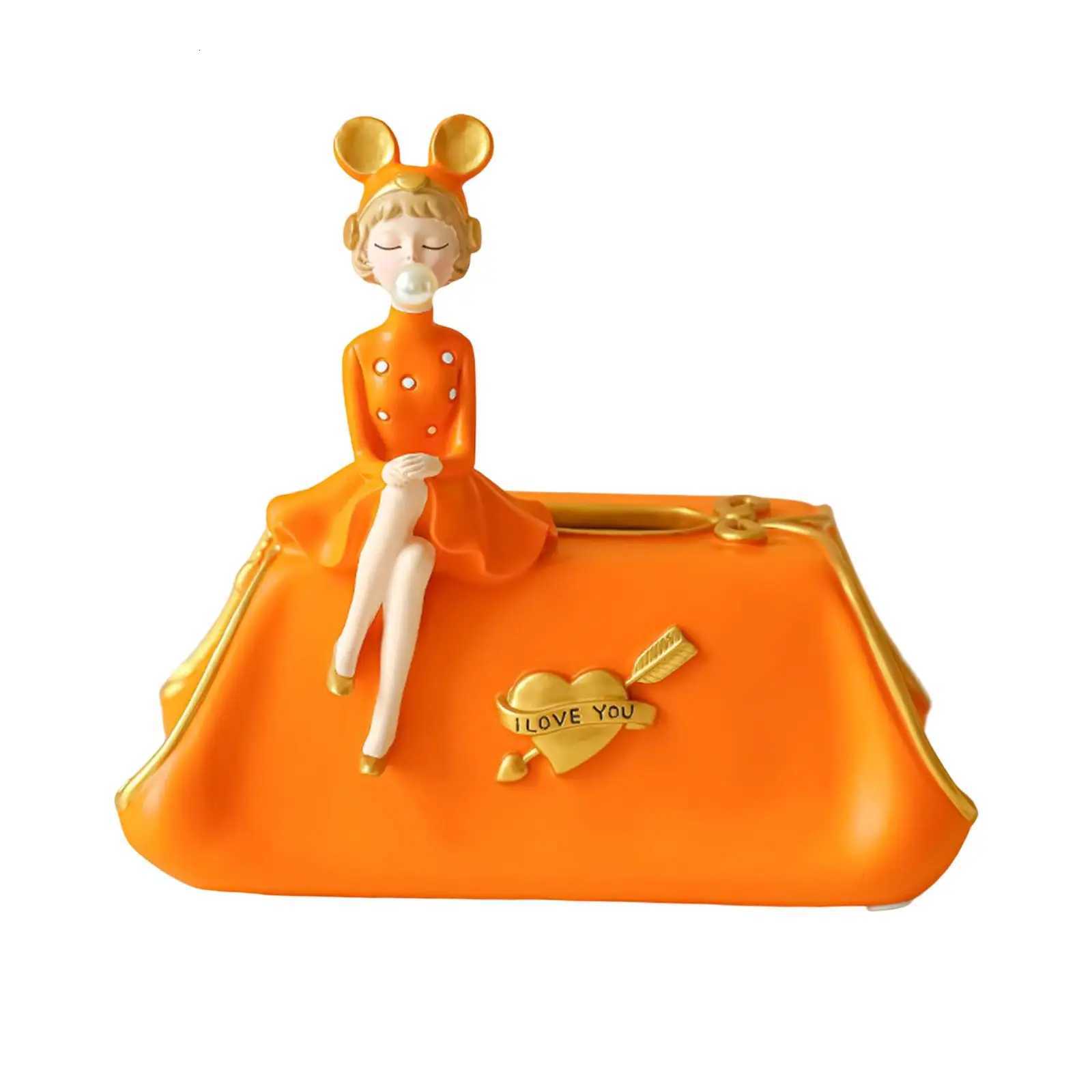 Girl Tissue Box Decorative Ornament for Office Dresser Bedroom C251120