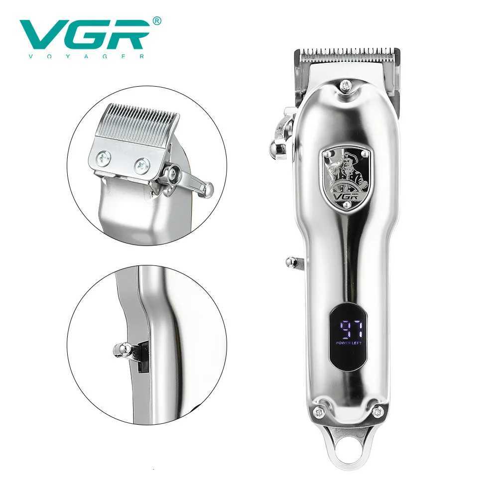 VGR 652 Hair Clipper Professional Hair Cutting Machine Adjustable Hair Trimmer Cordless Barber Digital Display Clipper for MenT251120