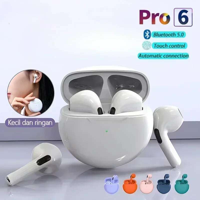 Air Pro 6 TWS Wireless Headphones with Mic Fone Bluetooth Earphones Sport Running Headset for Apple iPhone Xiaomi Pro6 Earbuds 99 2d