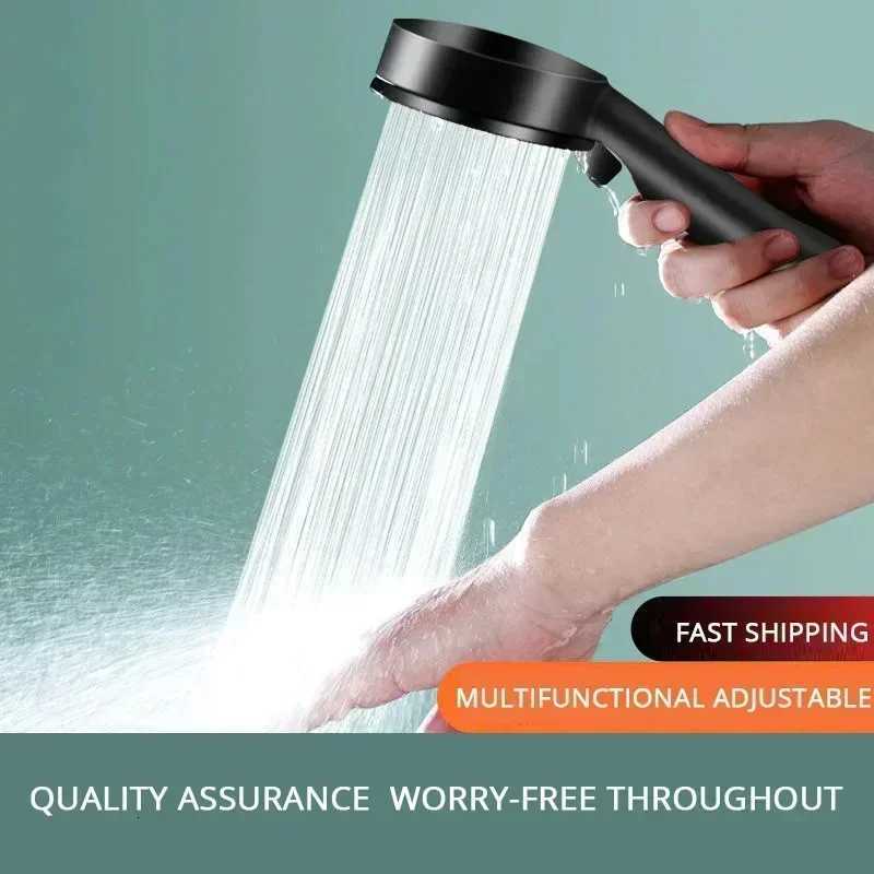 5 Mode Handheld Shower Head High Pressure Water Booster Massage Spray Jet with Anti Leak Proof Hose for Bathroom Household BathM251120