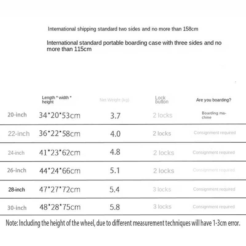 100 Aluminum Suitcase Top Selling Metal Trolley Case Suitcases on Wheels Luggage Carrier 20/26/30 Inch Cabin Travel Suitcases K251120