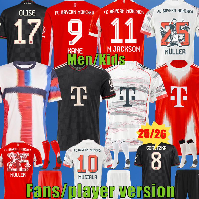 4XL 25 26 KANE soccer jerseyS DAVIES DE LIGT SANE GNABRY MULLER 125TH GORETZKA KIMMICH Oktoberfest MUSIALA 2025 2026 BAYERNS muNIChs football shirt Authentic Kids