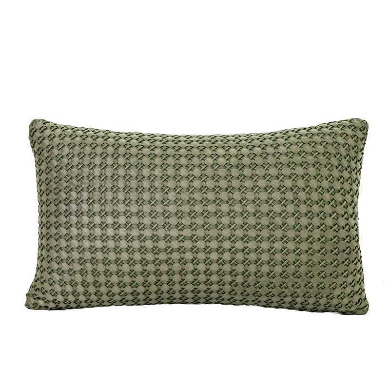 Pillow Case Grey olive green hand woven Cushion Cover Rectangular Waist case Modern Light Luxury Model Room Sofa Cover C251120