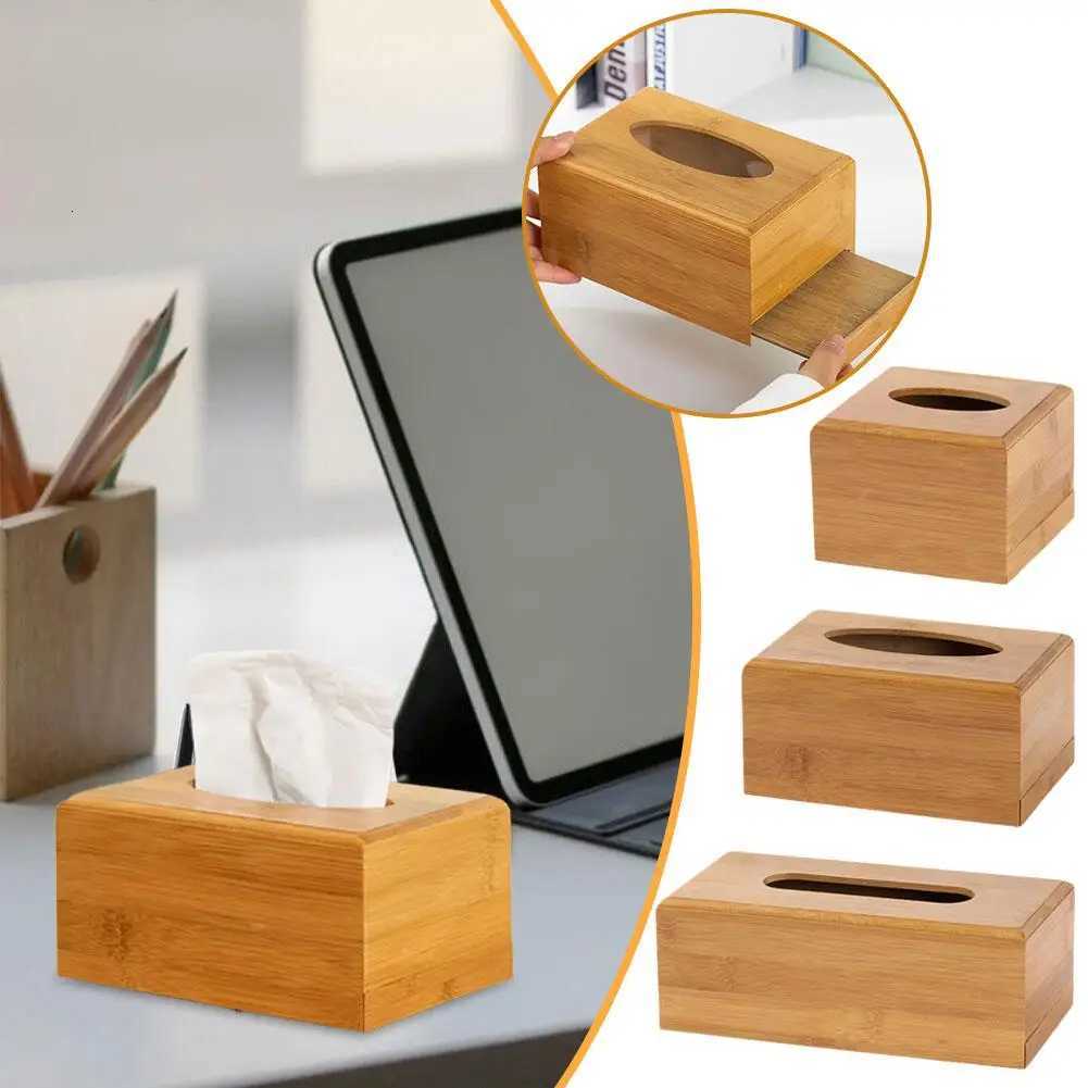 Creative Bamboo Tissue Box Car Home Rectangle Shaped Container Towel Napkin For Home Office Desktop Organize Boxes C251120