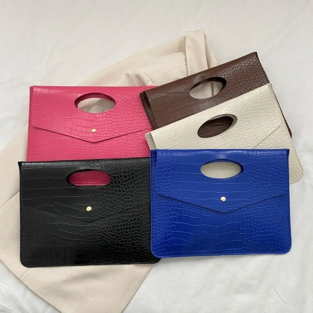 Portable Pu Leather Envelope Night Bag Function Korean Womens Clutch Bag Solid Color Large Capacity Handheld Bag 250418