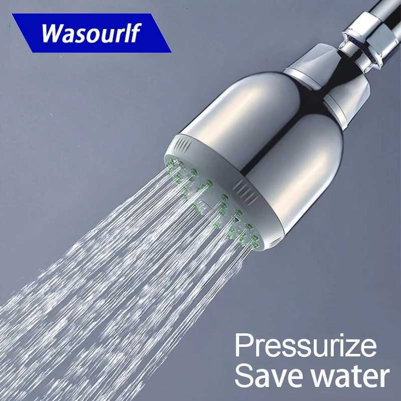 WASOURLF Air Trubo Intake Rain Shower Head Wall Mounted Pressurized Water Saving ABS Chrome Plated Top Ceiling Shower Rose HotelM251120