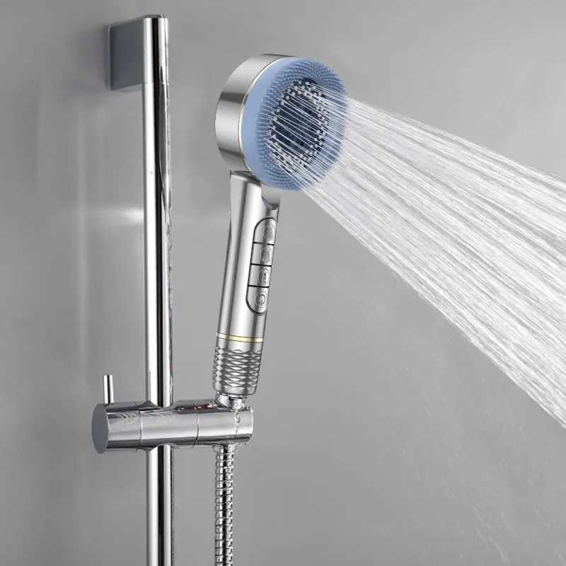 1Pc Filtered Supercharged Shower Head 4 Modes Booster Shower Head Multi-functional Home Shower Bathroom Bath AccessoriesM251120