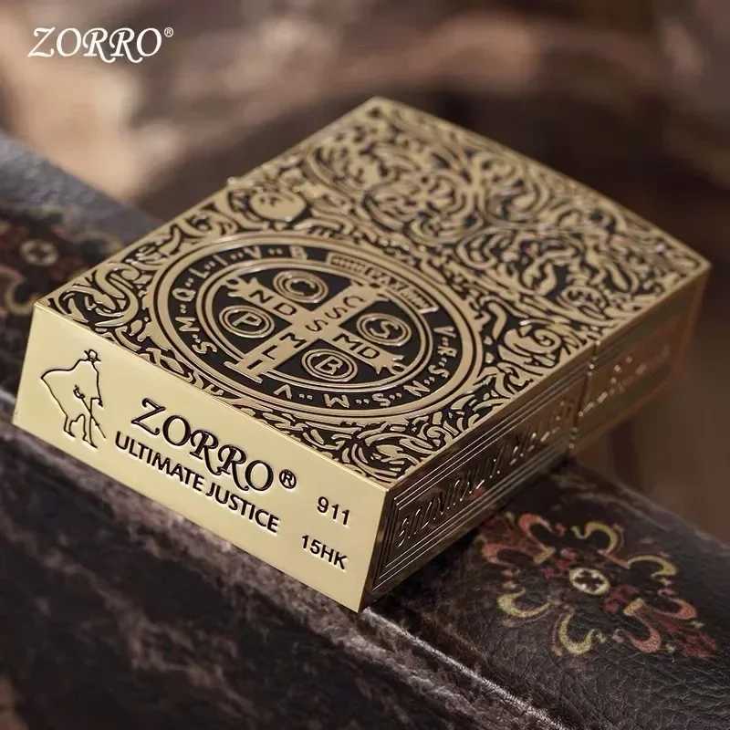 ZORRO Personality Constantine Extra Large Copper Kerosene Lighter Heavy Armor Extra Large Lighters Smoking Accessories GadgetsC250419