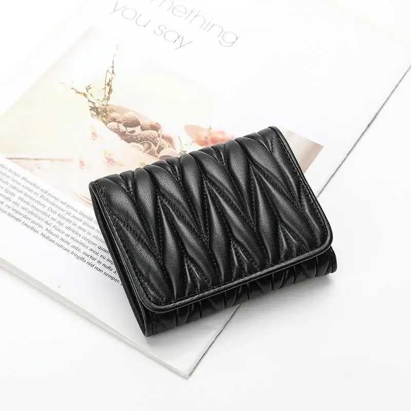 Versatile Cropped Sheepskin Soft Wallet Womens 2024 New Product Genuine Leather Ultra-thin Large Billfold Foldable Card HolderW251120